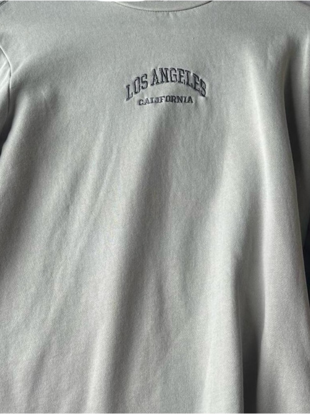 PacSun Light Gray 'Los Angeles California' Embroidered Crewneck